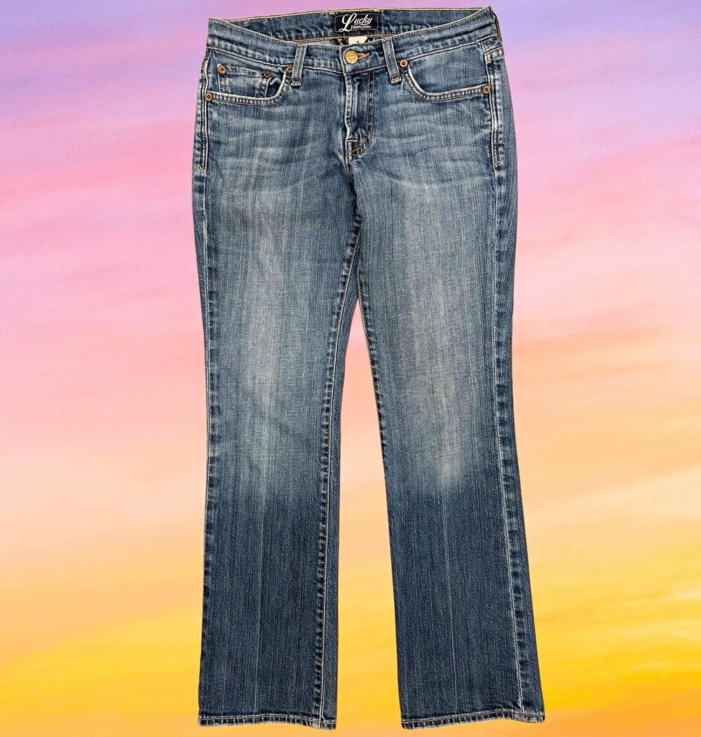 VTG Women’s Lucky Brand Classic Rider Jeans USA Medium Wash Bootcut Y2K s4/27